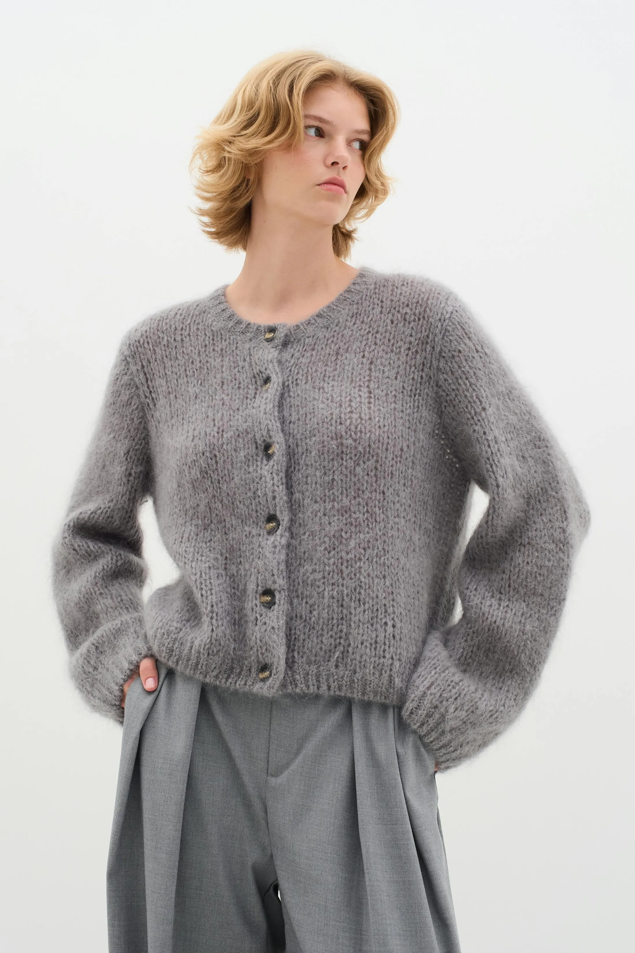 InWear JetraIW Mohair Cardigan GraniteMelange Cheap